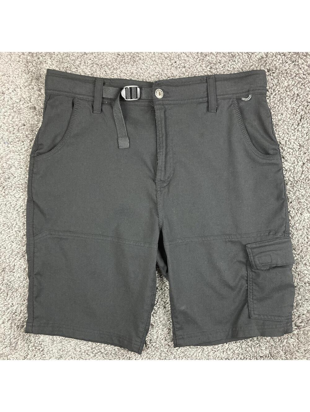 Gerry Cargo Shorts Men's Black Nylon Stretch Belted Outdoor Hiking  34